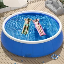 Inflatable Above-Ground Swimming Pool Coil Mesh Pool Easy Set 72/96/120/144 in