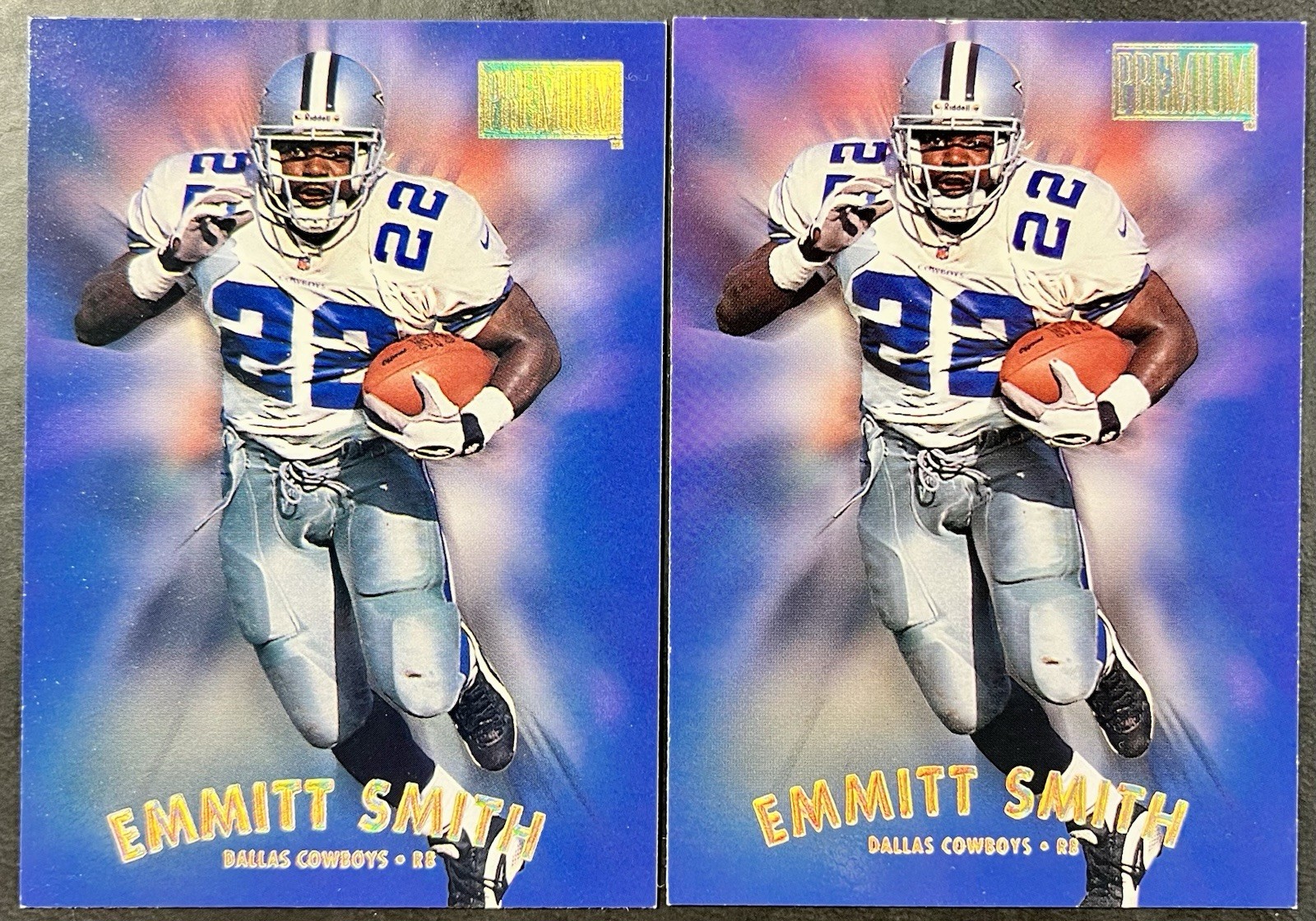 1997 SkyBox Premium Reebok Gold & Base Emmitt Smith #66 NFL HOF Dallas Cowboys