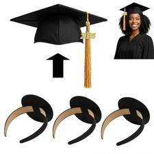 Graduation Cap Headband - 3pcs Upgraded Anti-Slip Comfortable Grad Cap Headband
