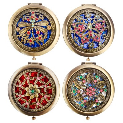 4 Pcs Vintage Foldable Mirror Metal Vanity Mirror Travel Mirror Makeup Mirror...