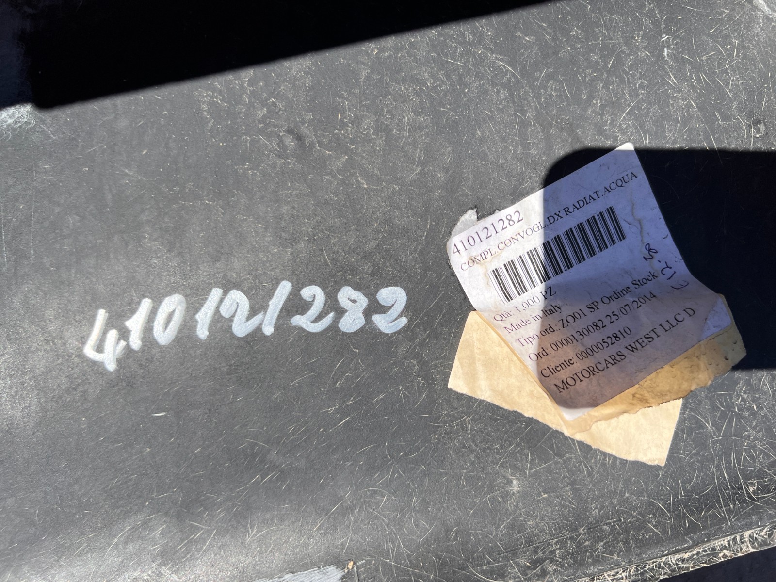 LAMBORGHINI MURCIELAGO RIGHT RH RADIATOR CONVEYOR AIR DUCT OEM 410121282 NEW