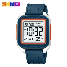 SKMEI Men Rectangle Watch Digital Wristwatch Numeral Fashion Student Sport Watch