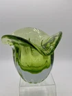 Vintage BLENKO JOEL MYERS DESIGN #6513 OLIVE Heavy Ribbed Cased Art Glass Vase