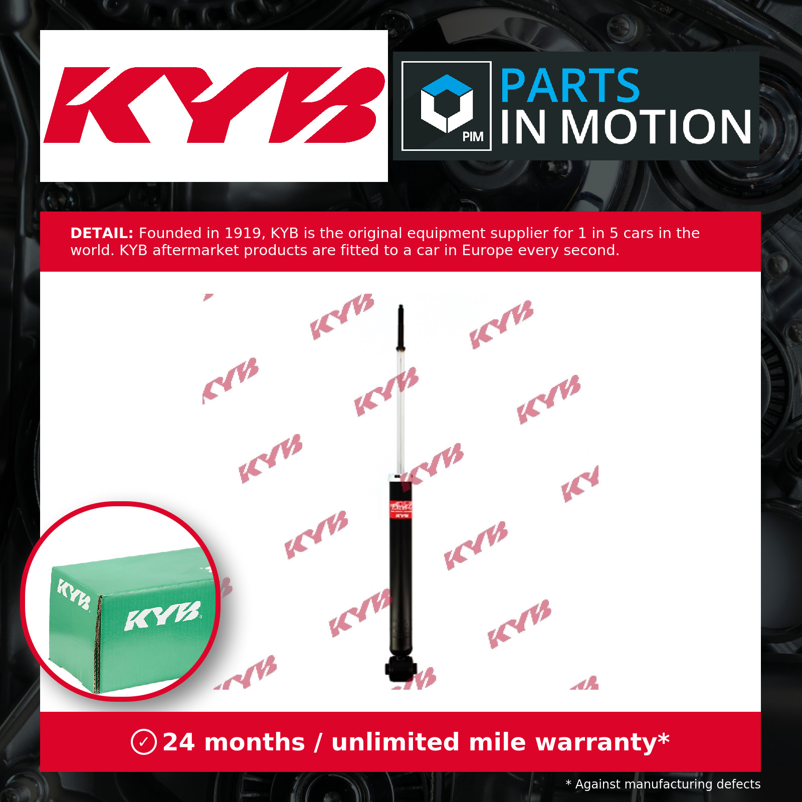 2x Shock Absorbers (Pair) fits KIA RIO Mk4 1.4D Rear 2017 on D4FC Damper KYB New
