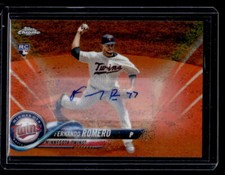 2018  Topps Chrome Update Fernando Romero RC Orange Refractor Auto #HMT17