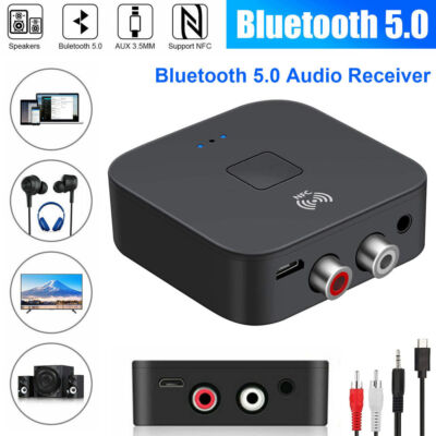 NFC Bluetooth 5.0 Empfänger 3.5mm AUX Cinch Buchse Hifi Wireless Audio Adapter