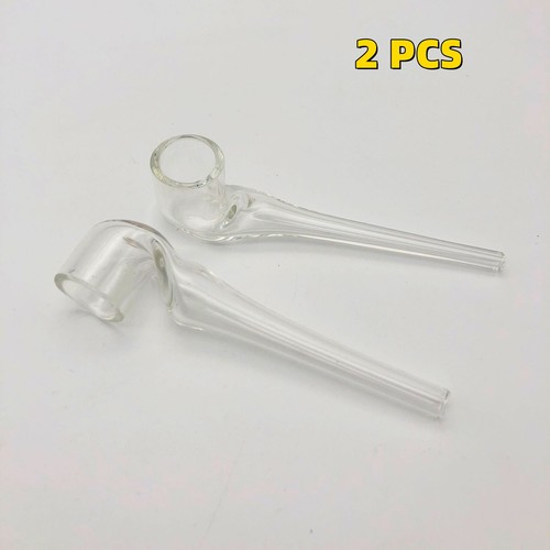 2 pz Pipa Vetro Tabacco Spessore Riutilizzabile One Hitter Tubo Fumo Pipa 100MM - Foto 1 di 6