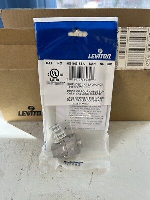 Leviton Cat6A Shielded Jack, White Box Of 24
