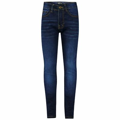 Kids Girls Dark Blue Skinny Jeans Designer Denim Stretchy Pant Fit Trouser 5-1