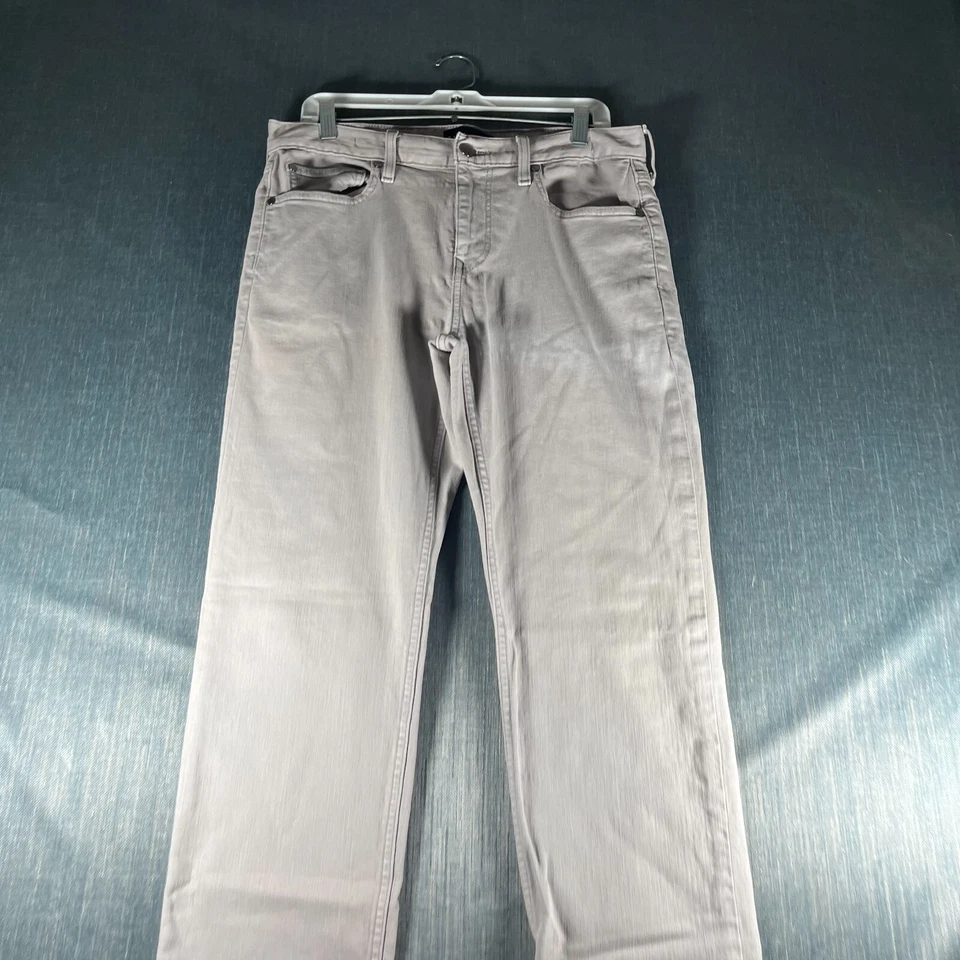 Pantalones de mezclilla Five Four para hombre 32 blancos algodón elástico 5 bolsillos pierna recta preppy Foto 2 de 4