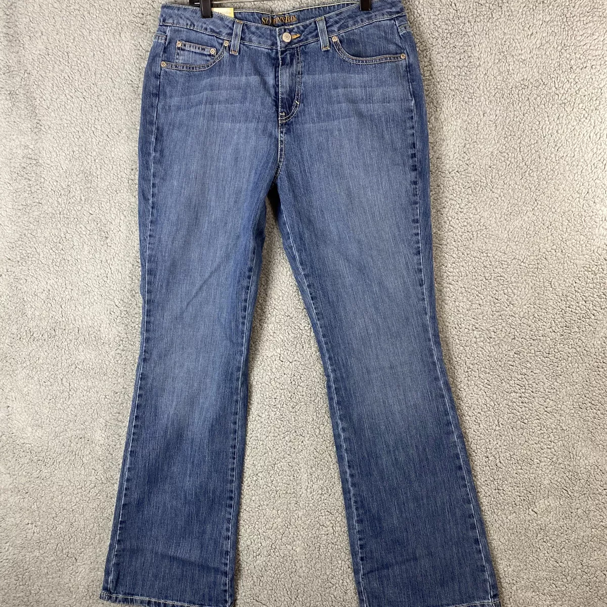St. John s Bay Bootcut Jeans Womens Size 14 High Rise Medium wash Blue Denim NWT