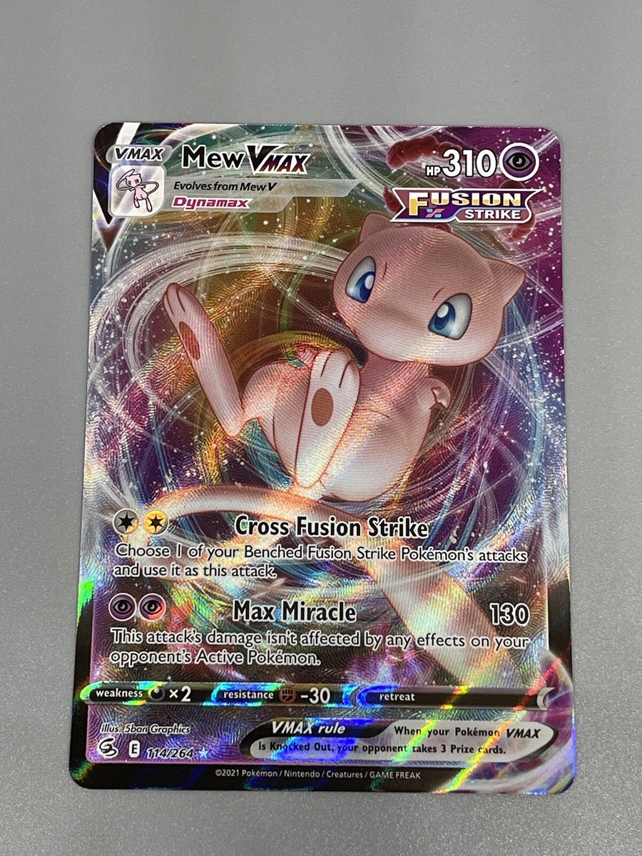 ポケモンカードゲーム Mew VMAX Fusion Strike Mew VMax Pokemon Fusion Strike TCG 114/264 Ultra Rare Full