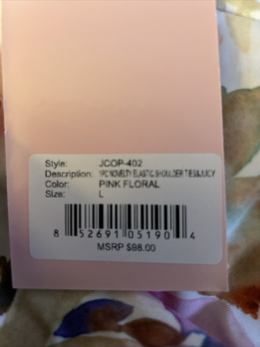 RTLS $98 JUICY COUTURE WOMENS PINK FLORAL SEXY 1 PC WIRE SWIMSUIT