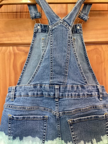 JORDACHE Size XL (14-16) Girls SHORTALLS Blue Jeans Overall Shorts 28”x 3” - Picture 17 of 20