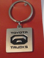 Toyota truck silver tone black metal keychain key chain ring new 2.5"L
