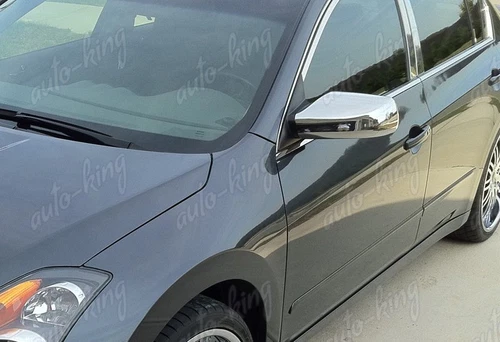 2PCS CHROME ABS SIDE MIRROR COVERS CAP W/O SIGNAL CUT FOR 07-12 NISSAN ALTIMA