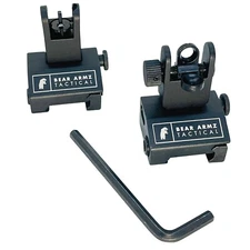 Flip Up Iron Sight Rapid Transition Flip Up BUIS for Picatinny Rail Tactical 