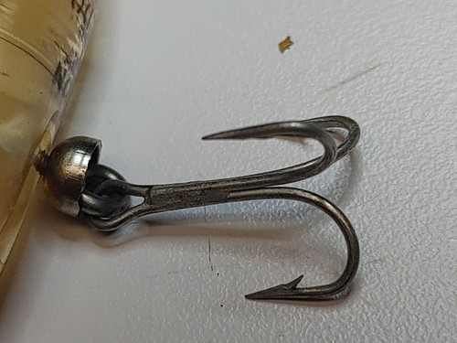 Super Tough Heddon Tiny Torpedo - Clear w/ 2 black dots - Vintage - No Corrosion - Picture 8 of 12