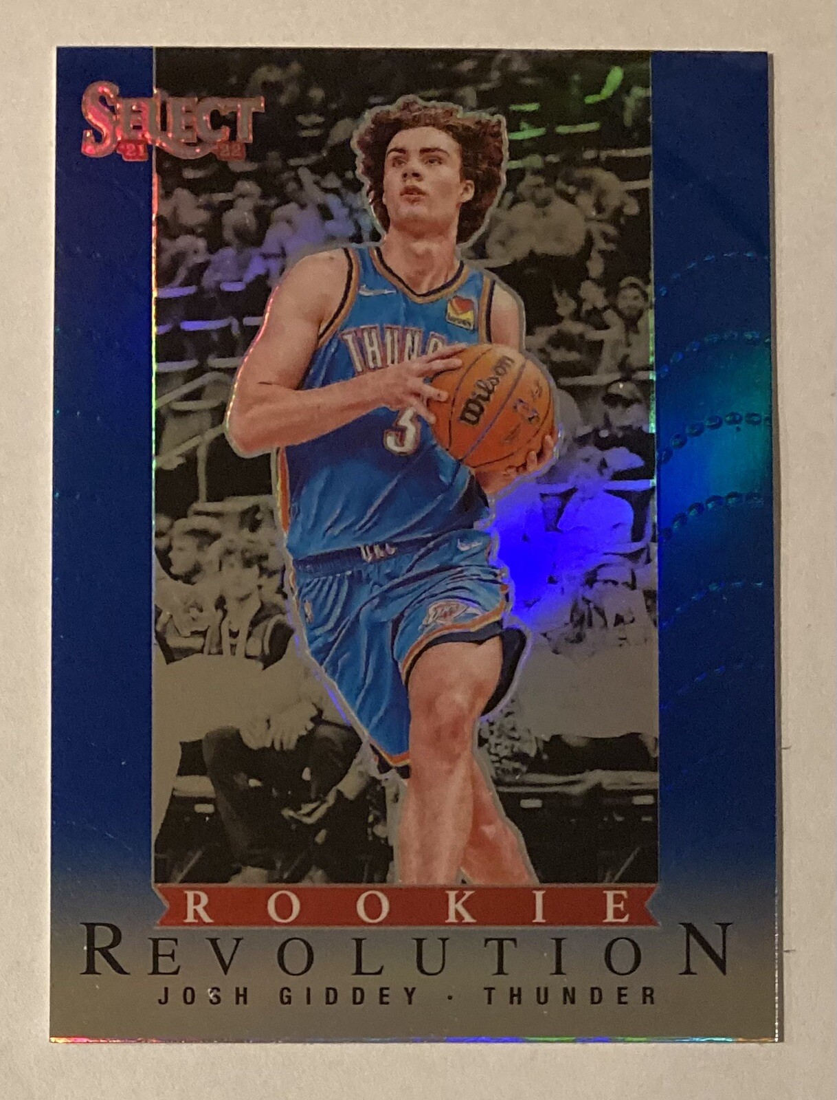 2021-22 Panini Select #29 Josh Giddey (RC) Rookie Revolution Blue Prizm