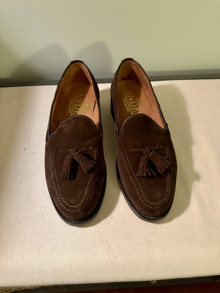 SANDERS & SANDERS Finchley Tassel Loafer Brown Suede Size 8 US/7 UK