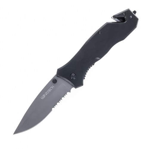 ASR Outdoor 8.25 Inch Rescue Knife with Belt Clip Seat Belt Cutter - Black - Picture 2 of 9