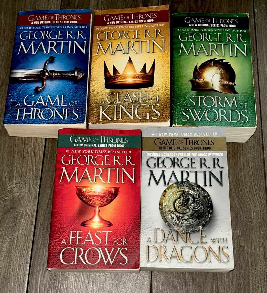 Lot Of 5 - Game Of Thrones Series Books, Paperback (1-5) George R.R. Martin