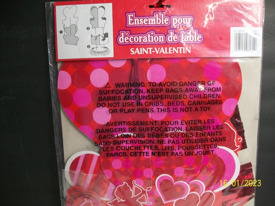 Happy Valentine's Day Hearts Holiday Party Centerpiece Decorating Kit - Image 2 of 2