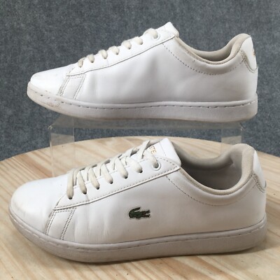 Lacoste Shoes Womens 8.5 Hydez Tennis Sneakers White Leather Lace