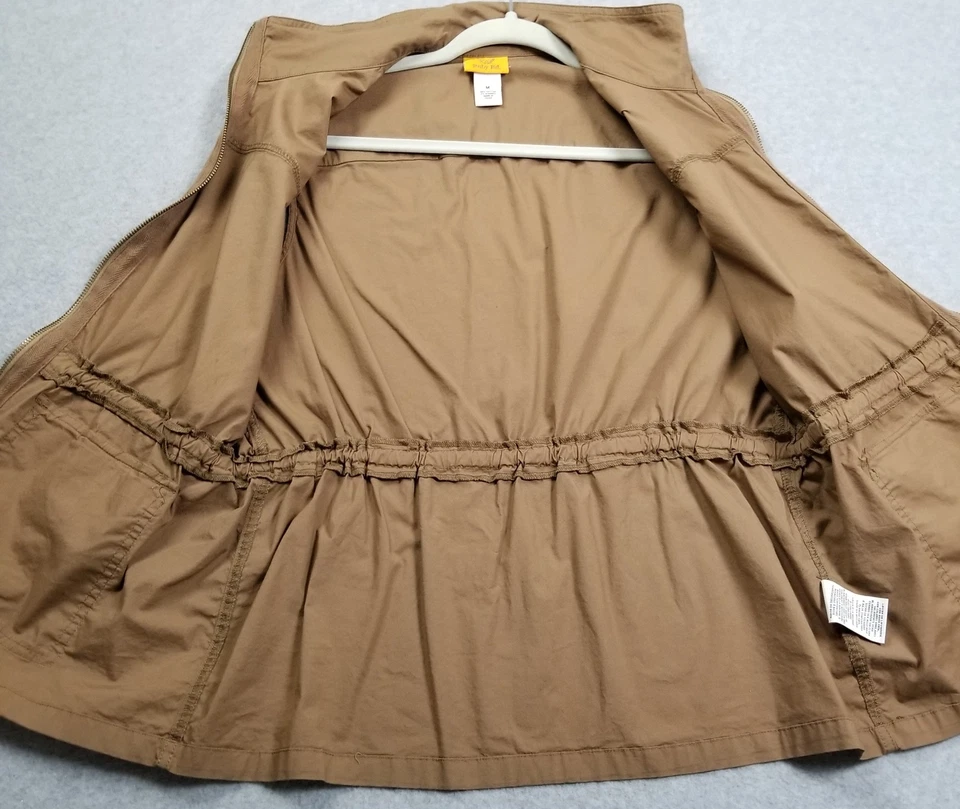 Ruby Rd. 实用背心女式中号 M 棕色无袖全拉链野生动物园弹力 — 第 3/4 张图片