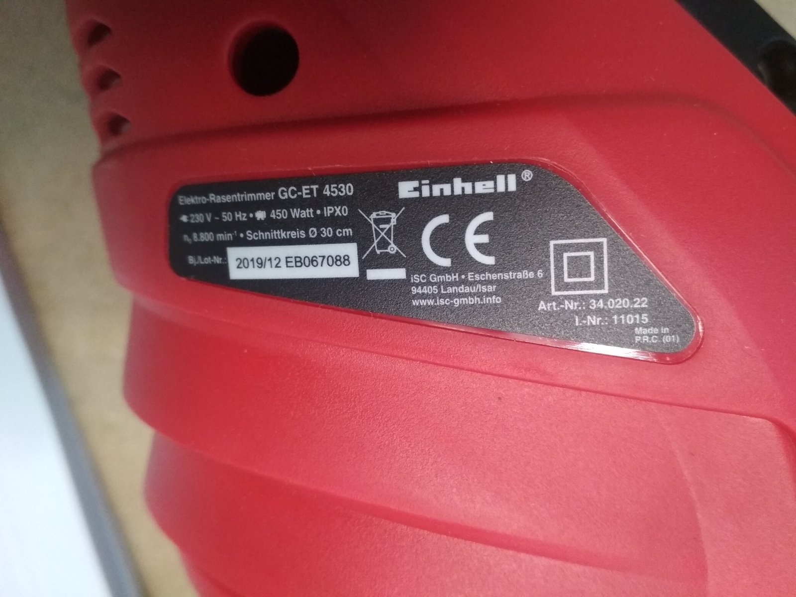Einhell Elektro Rasentrimmer Gc Et 4530 Set Gunstig Kaufen Ebay