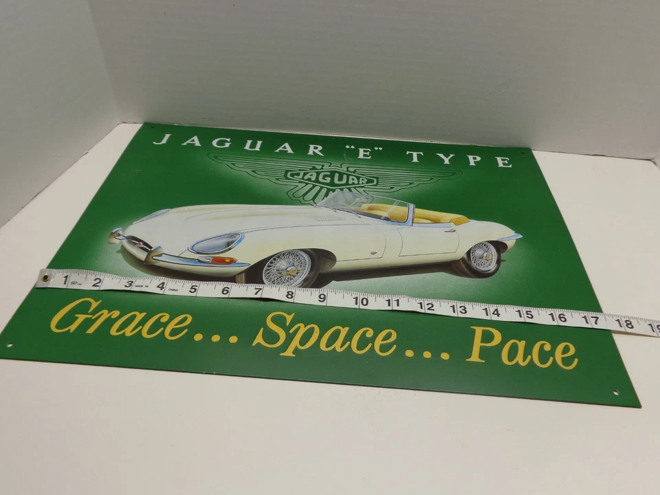 Classic Jaguar E-Type "Grace... Space... Pace..." Metal Sign, 17.5"x12.5" - Image 3 of 4