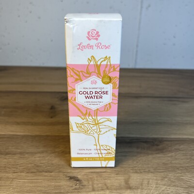 24 Karat Gold Rose Water Toner All Natural By Leven Rose Alcohol-Free - 4 oz.