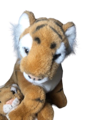 Fiesta Mother Tiger & Baby Cub Plush Wildcats Orange Brown Stuffed Animal 13” - Picture 3 of 9