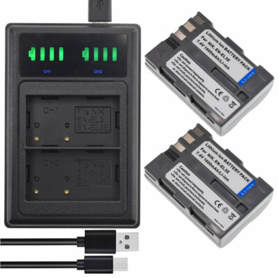 Chargeur USB LCD Pour Batteries Nikon EN-EL3 / EN-EL3a / EN-EL3e - Compatible D90, D300, D700, D80, D200, Etc.