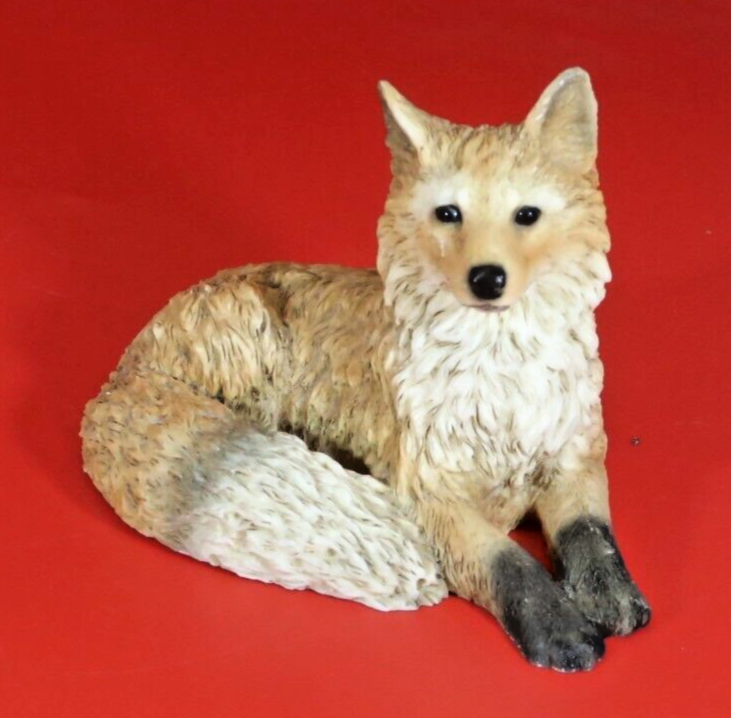 Vintage CASTAGNA Red Fox Figurine 1988 Forest Animal Made in Italy Alabaster
