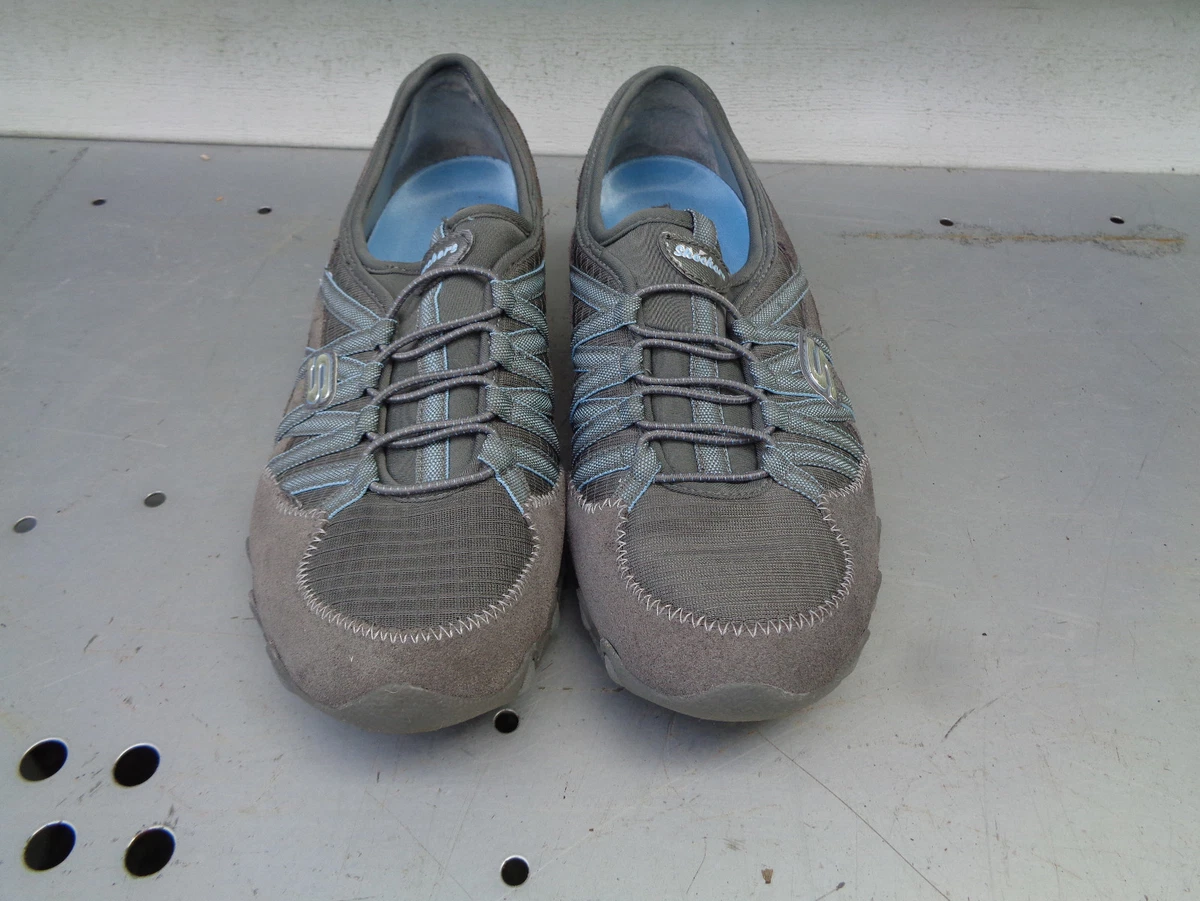 WOMEN S SKECHERS GREY BLUE 21139 BIKERS VERIFIED SHOES SNEAKERS