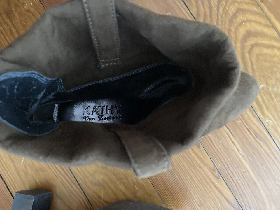 Botas de gamuza marrón talla 8 - Van Zeeland media pantorrilla Foto 2 de 4