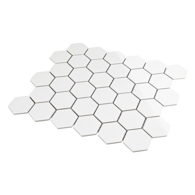 Hexagonal Sechseck Weiß Gänzend Mosaik Fliesen Mosaikfliesen5,1 x 5,9 cm