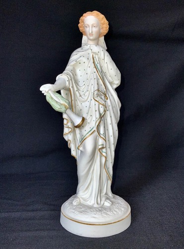 Woman with Trumpet Biscuit Porcelain Figurine / 19th Century Poss. Vion & Baury - Picture 12 of 24