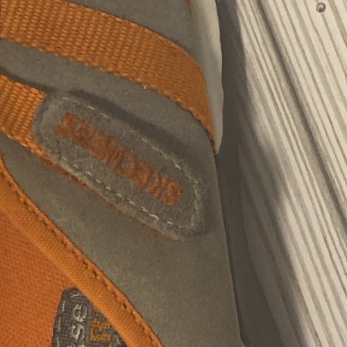 VTG Skechers Somethin’ Else Women's 7 Gray Suede Orange Tongueless Clog Shoes - Picture 7 of 8
