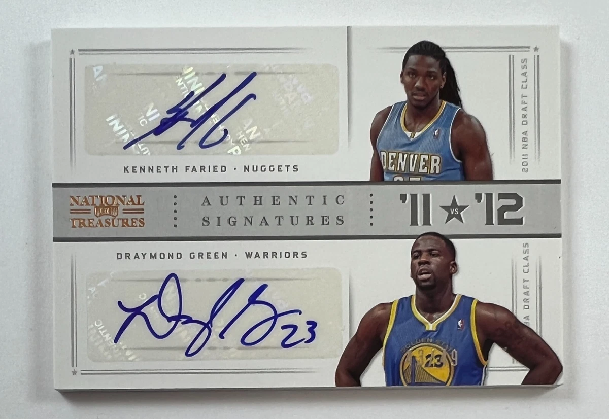 2012-13 Panini Nat'l Treasures 100 Kenneth Faried Draymond Green Auto 43/49 BA18