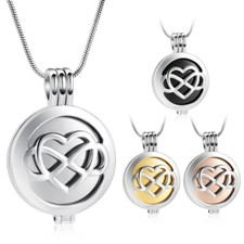 Ashes Love Heart Pendant Necklaces Gifts for Women Heart Shape Memorial Keepsake