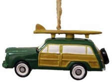 WOODY WAGON CAR SURFING SURF CLASSIC CHRISTMAS ORNAMENT NEW. RARE. GREAT GIFT