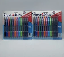 2pk Paper Mate Profile Retractable Ballpoint Pens Bold Point Assorted Ink 924808