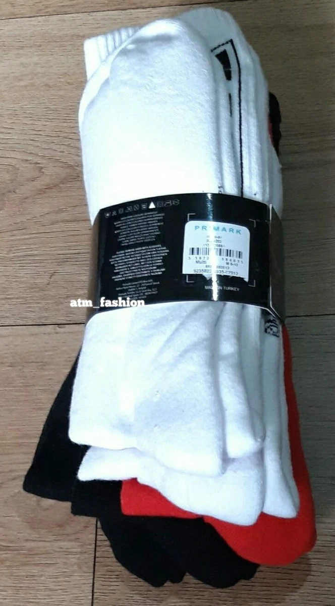 Primark Hombres Marvel Logo 5 Pares Calcetines Redondos Algodón Novedad Calcetines Regalo Reino Unido 9/12