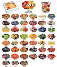 Food Flavor Labels 1.25" x 2" 500 labels per roll Stickers- Large Variety to Buy