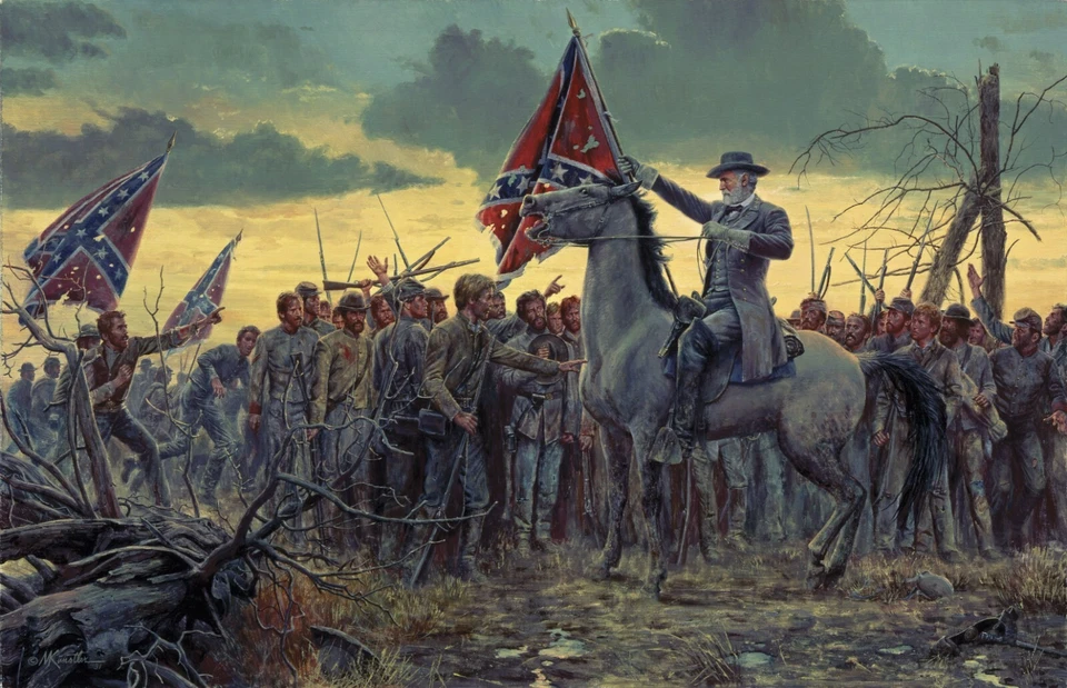CIVIL WAR The CONFEDERATES LAST RALLY Painting 8x10 PREMIUM SATIN REPRINT