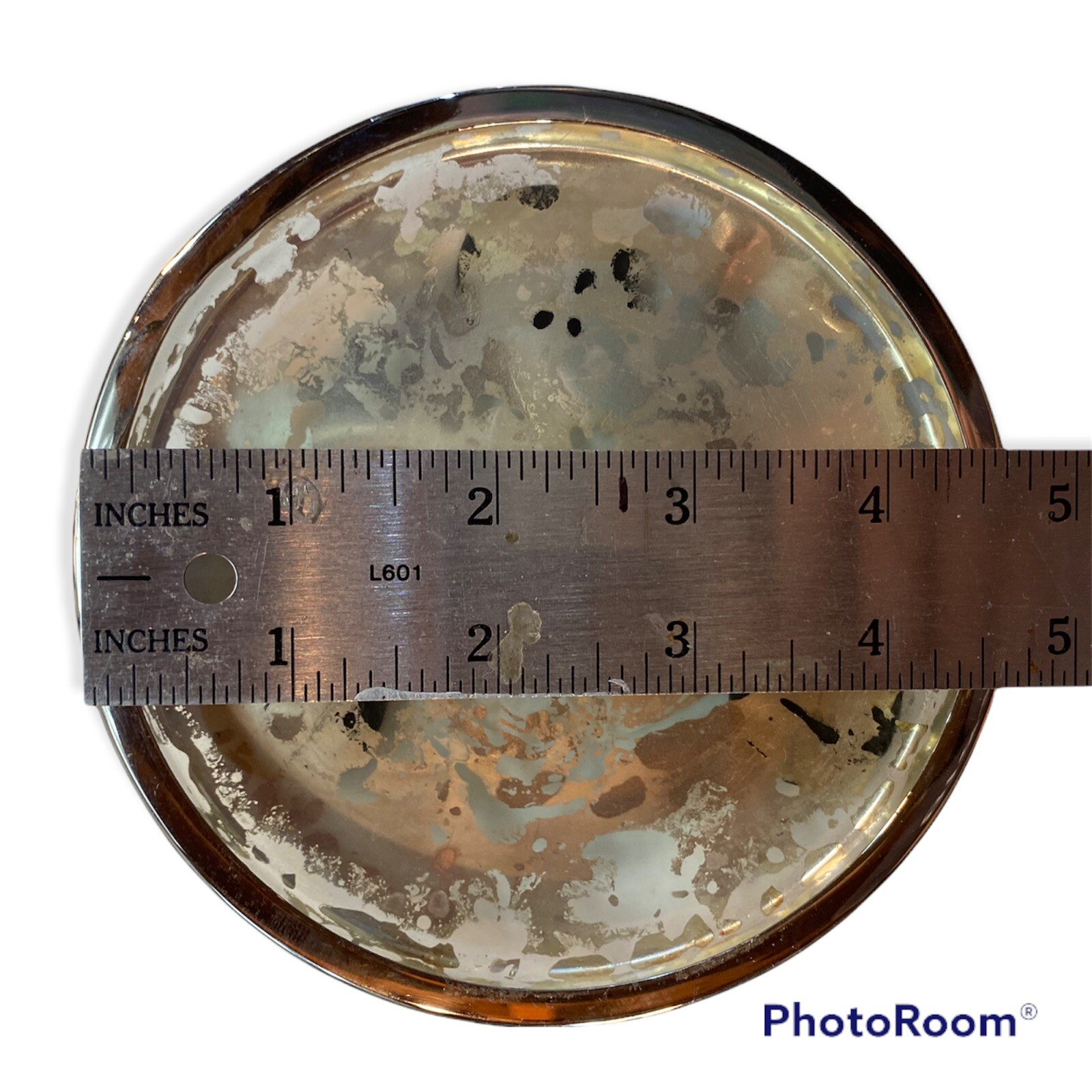 Lot(3) Tommy Bahama Candle Holder Plates Mercury Glass Silver 4.5