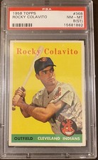 1958 Topps Rocky Colavito #368 PSA 8  Near Mint- Mint
