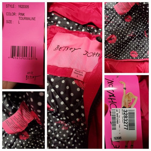 Giacca trench BETSEY JOHNSON rosa cappuccio peplo pioggia leggera Anorak $200 M3020 - Foto 23 di 24